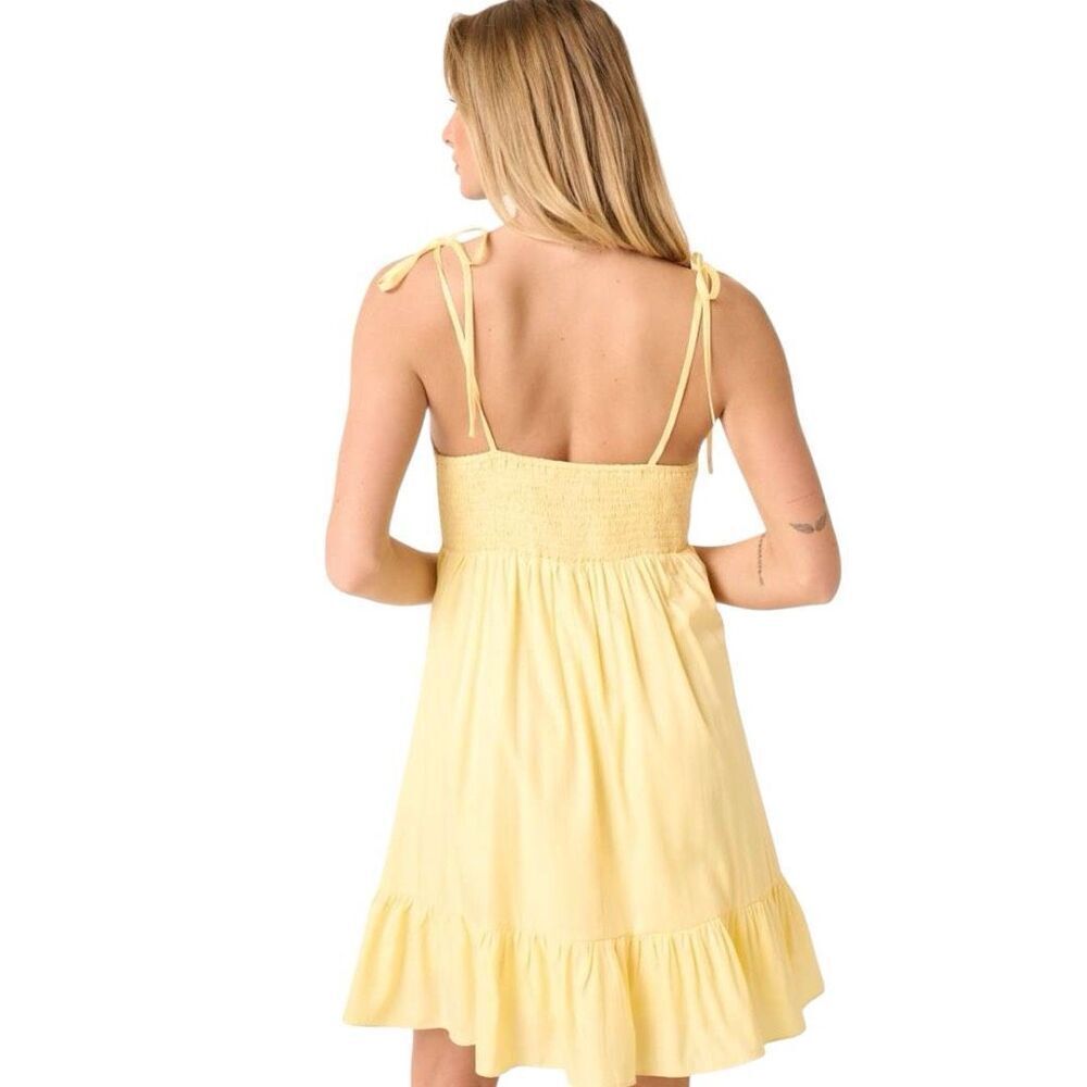 Mittoshop Yellow Ruched Spaghetti Strap Mini Dress | Smocked Back | NWT - Picture 5 of 14